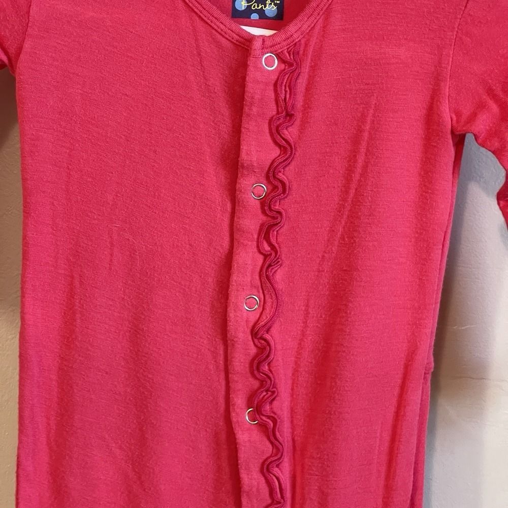 Kickee Pants Bamboo Ruffle Snap Romper Bright Pink 3-6m - Picture 2 of 5